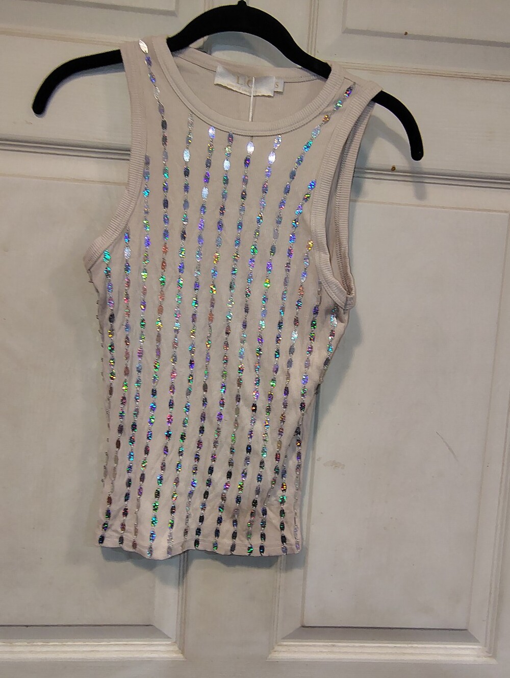NWT L C Lizette Collection Size S Ten Sequin Tank Top